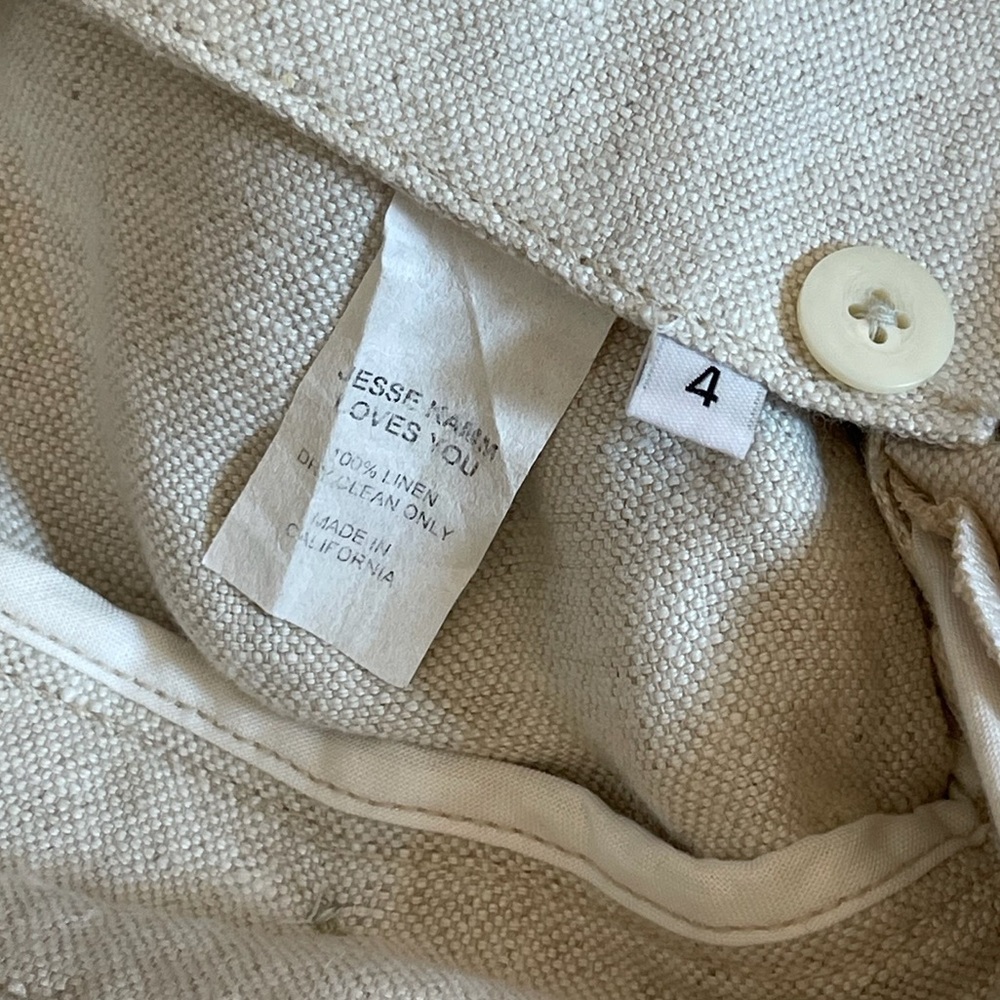 Jesse Kamm 100% Linen Sailor Pants - Natural - 4 - Archived Limited Run) - Picture 13 of 15